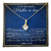 Alluring Beauty Necklace 18K Yellow Gold Finish | 1 | Personalized To My Wonderful Mother In Law Necklace From Daughter In Law A Strong Women Mother Birthday Mothers Day Christmas Customized Gift Box Message Card | teecentury