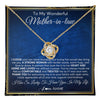 Love Knot Necklace 18K Yellow Gold Finish | 1 | Personalized To My Wonderful Mother In Law Necklace From Daughter In Law A Strong Women Mother Birthday Mothers Day Christmas Customized Gift Box Message Card | teecentury