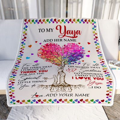 Personalized To My Yaya Blanket From Kids Colorful Tree Thank You For All Yaya Birthday Gifts Mothers Day Christmas Thanksgiving Customized Fleece Throw Blanket | teecentury