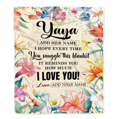 Personalized To My Yaya Blanket From Kids Floral I Love You Great Yaya Birthday Gifts Mothers Day Christmas Thanksgiving Customized Fleece Throw Blanket | teecentury