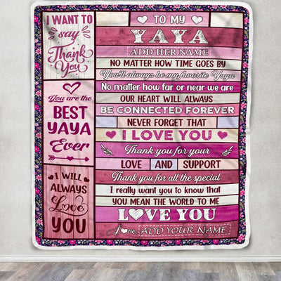 Personalized To My Yaya Gifts Blanket From Kids Wood My Favorite Yaya Birthday Gifts Mothers Day Christmas Thanksgiving Customized Fleece Throw Blanket | teecentury