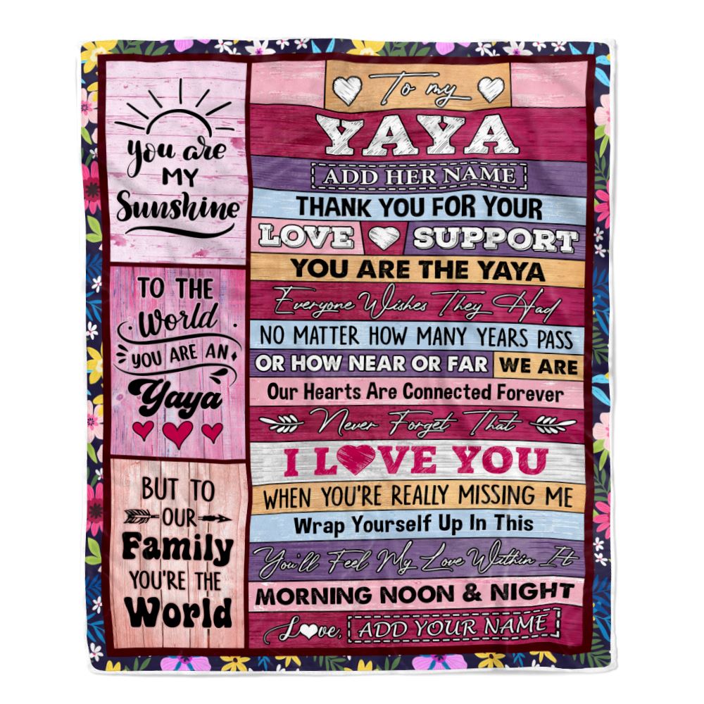 Personalized To My Yaya Gifts Blanket From Kids Wood You Are The Yaya Birthday Gifts Mothers Day Christmas Thanksgiving Customized Fleece Throw Blanket | teecentury