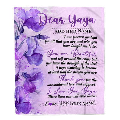 Personalized To My Yaya Gifts From Kids Blanket Flower You Are Beautiful Gifts For Yaya Mothers Day Birthday Christmas Thanksgiving Fleece Throw Blanket | teecentury