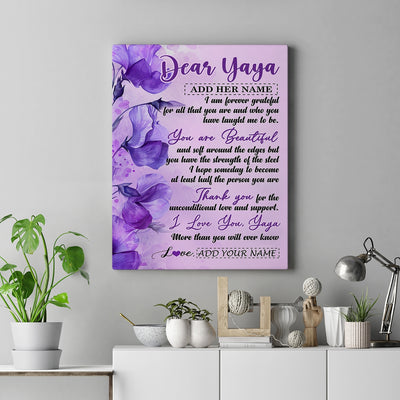 Personalized To My Yaya Gifts From Kids Canvas Flower You Are Beautiful Gifts For Yaya Mothers Day Birthday Christmas Thanksgiving Custom Wall Art Print Framed Canvas | teecentury