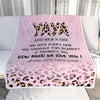 Personalized To My Yaya Gifts From Kids Grandkids Blanket Pink Leopard Happy Birthday Gifts For Yaya Mothers Day Christmas Customized Fleece Throw Blanket | teecentury