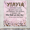 Personalized To My Yiayia Gifts From Granddaughter Blanket Pink Leopard Happy Birthday Gifts For Yiayia Mothers Day Christmas Customized Fleece Throw Blanket | teecentury
