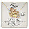 Interlocking Hearts Necklace 18K Yellow Gold Finish | 1 | Personalized To My Yiayia Necklace From Granddaughter Thank You Lion Yiayia Gift For Mothers Day Birthday Gift Christmas For Yiayia Gift Box Message Card | teecentury