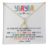 Alluring Beauty Necklace 18K Yellow Gold Finish | 1 | Personalized To My Yiayia Necklace From Grandkids Granddaughter We Squeezed This Necklace Yiayia Birthday Mothers Day Customized Gift Box Message Card | teecentury