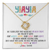 Love Knot Necklace 18K Yellow Gold Finish | 1 | Personalized To My Yiayia Necklace From Grandkids Granddaughter We Squeezed This Necklace Yiayia Birthday Mothers Day Customized Gift Box Message Card | teecentury