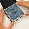 Interlocking Hearts Necklace 18K Yellow Gold Finish | 2 | Personalized To Our Beautiful Granddaughter Necklace From Grandma Grandpa Always Remember Granddaughter Birthday Christmas Customized Gift Box Message Card | teecentury