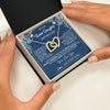 Interlocking Hearts Necklace 18K Yellow Gold Finish | 2 | Personalized To Our Bonus Daughter Necklace Gift From Stepdad We Love You Stepdaughter Birthday Gift Graduation Christmas Custom Gift Box Message Card | teecentury.myshopify