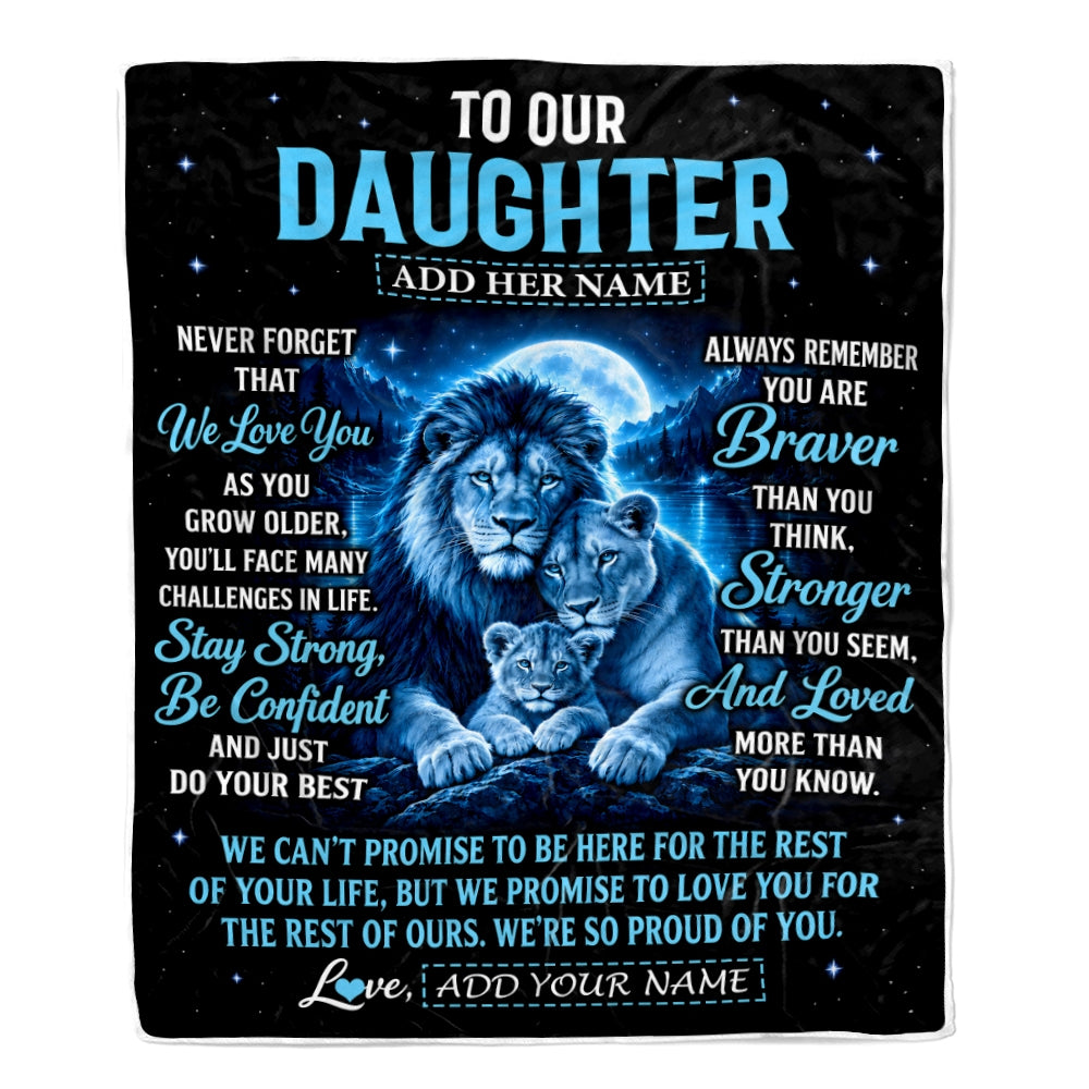 Personalized To Our Daughter Gift Blanket From Mom Dad Lion Love Letter Graduation Gift Daughter Birthday Gifts Christmas Custom Fleece Throw Blanket | teecentury