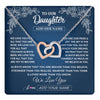 Interlocking Hearts Necklace Stainless Steel & Rose Gold Finish | 1 | Personalized To Our Daughter Gifts From Mom Dad Necklace We Love You Jewelry Present Gift For Daughter Birthday Christmas Custom Custom Gift Box Message Card | https://teecentury.