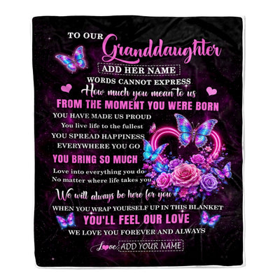 Personalized To Our Granddaughter Blanket Sentimental Gift From Grandma Grandpa Words Of Love For Granddaughter Birthday Christmas Gifts Custom Fleece Blanket Shirt & Hoodie | teecentury