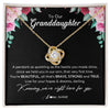 Love Knot Necklace 18K Yellow Gold Finish | Personalized To Our Granddaughter Necklace From Aunt Uncle You're Beautiful Granddaughter Jewelry Pendant Birthday Christmas Customized Gift Box Message Card | teecentury