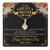 Alluring Beauty Necklace 18K Yellow Gold Finish | 1 | Personalized To The Best Mom In The World Necklace From Daugter Son Thank You I Love You So Much Mother Mom Happy Mothers Day Customized Gift Box Message Card | teecentury