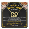 Interlocking Hearts Necklace 18K Yellow Gold Finish | 1 | Personalized To The Best Mom In The World Necklace From Daugter Son Thank You I Love You So Much Mother Mom Happy Mothers Day Customized Gift Box Message Card | teecentury