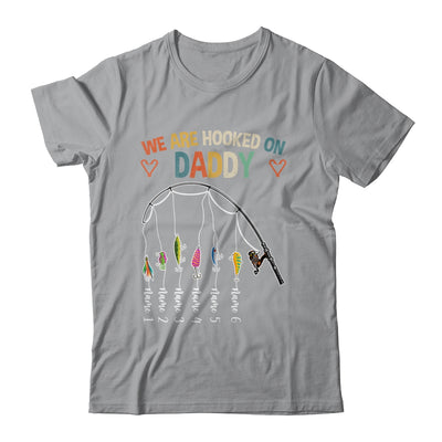 Personalized We Are Hooked On Daddy Fishing Custom Kids Name Fathers Day For Men Birthday Christmas Shirt & Hoodie | teecentury