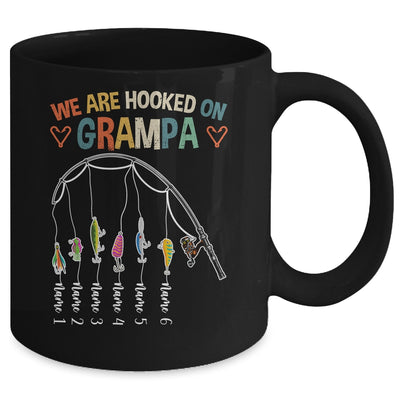 Personalized We Are Hooked On Grampa Fishing Custom Grandkids Name Fathers Day For Men Birthday Christmas Mug | teecentury