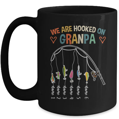 Personalized We Are Hooked On Grandpa Fishing Custom KiGrandkidsds Name Fathers Day For Men Birthday Christmas Mug | teecentury