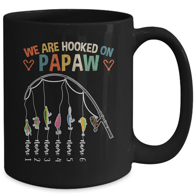 Personalized We Are Hooked On Papaw Fishing Custom Grandkids Name Fathers Day For Men Birthday Christmas Mug | teecentury