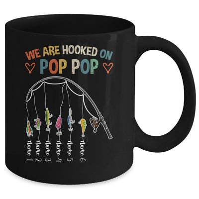 Personalized We Are Hooked On Pop Pop Fishing Custom Grandkids Name Fathers Day For Men Birthday Christmas Mug | teecentury