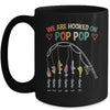 Personalized We Are Hooked On Pop Pop Fishing Custom Grandkids Name Fathers Day For Men Birthday Christmas Mug | teecentury