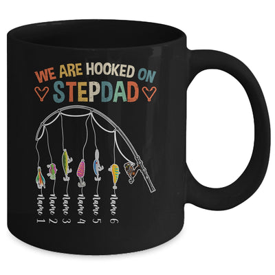 Personalized We Are Hooked On Stepdad Fishing Custom Kids Name Fathers Day For Men Birthday Christmas Mug | teecentury