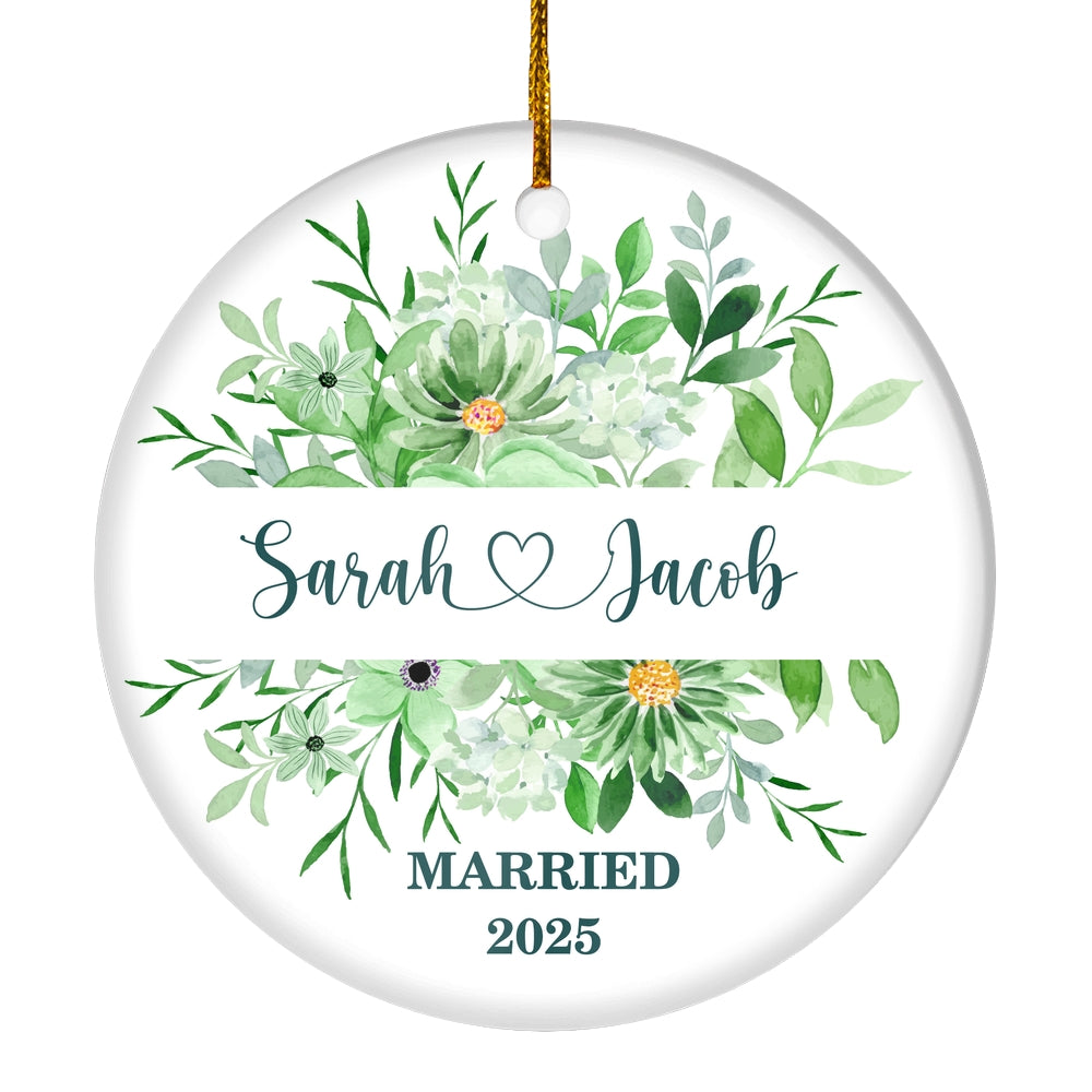 Personalized Wedding Ornament First Christmas Wedding Newlywed Couple First Married Custom Name Decoration (22) Customized Christmas Tree Ornament | teecentury