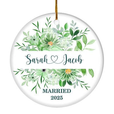 Personalized Wedding Ornament First Christmas Wedding Newlywed Couple First Married Custom Name Decoration (22) Customized Christmas Tree Ornament | teecentury