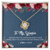 Love Knot Necklace 18K Yellow Gold Finish | Personalized Yiayia Necklace From Grandkids Granddaughter Grandson I've Loved You My Whole Life Floral Yiayia Birthday Mothers Day Christmas Customized Message Card | teecentury