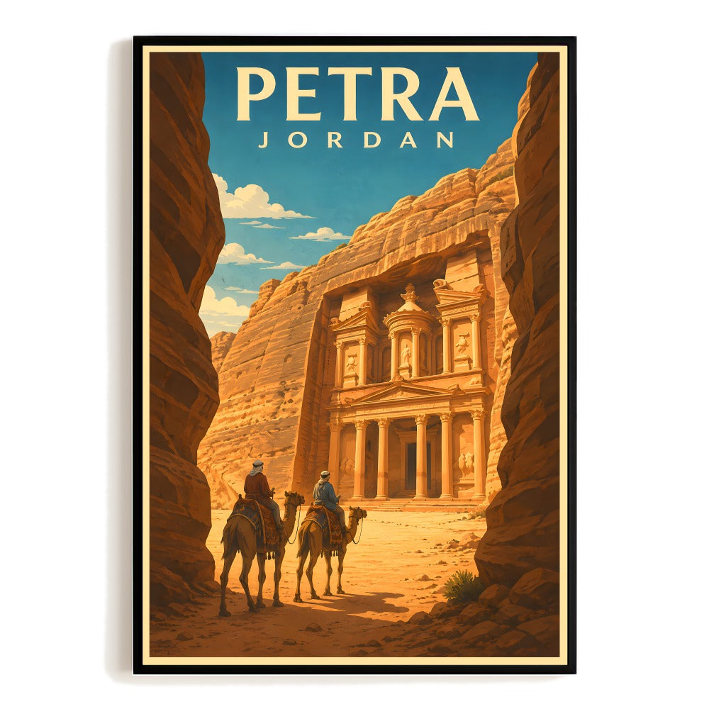 Petra Jordan Travel Poster Desert Travel Souvenir Gift Vintage Wall Art Decor Landscape Print Painting For Family Home Living Room Office Bedroom Unframed | teecentury