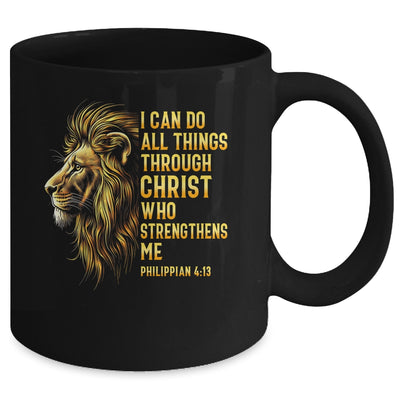 Philippians 4:13 Religious Lion Strengthens Christian Men Mug | teecentury