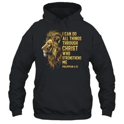 Philippians 4:13 Religious Lion Strengthens Christian Men Shirt & Hoodie | teecentury