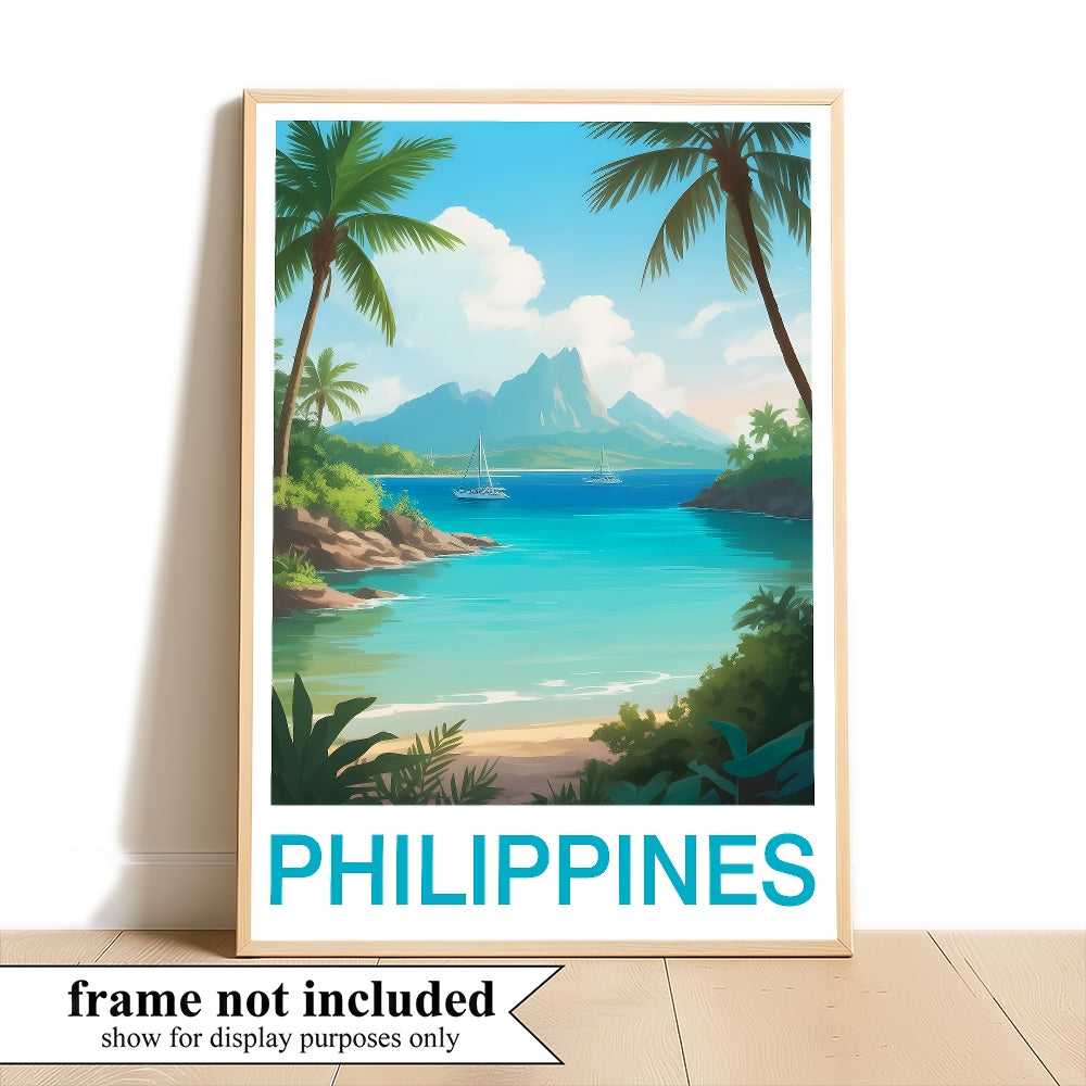Philippines Landscape Poster Tropical Ideal Travel Souvenir For Adventurers Wall Art Landscape Print Painting For Home Decor Living Room Office Bedroom Decor Unframed | teecentury