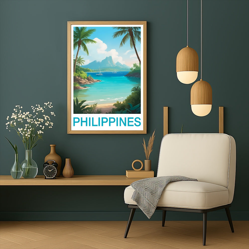 Philippines Landscape Poster Tropical Ideal Travel Souvenir For Adventurers Wall Art Landscape Print Painting For Home Decor Living Room Office Bedroom Decor Unframed | teecentury