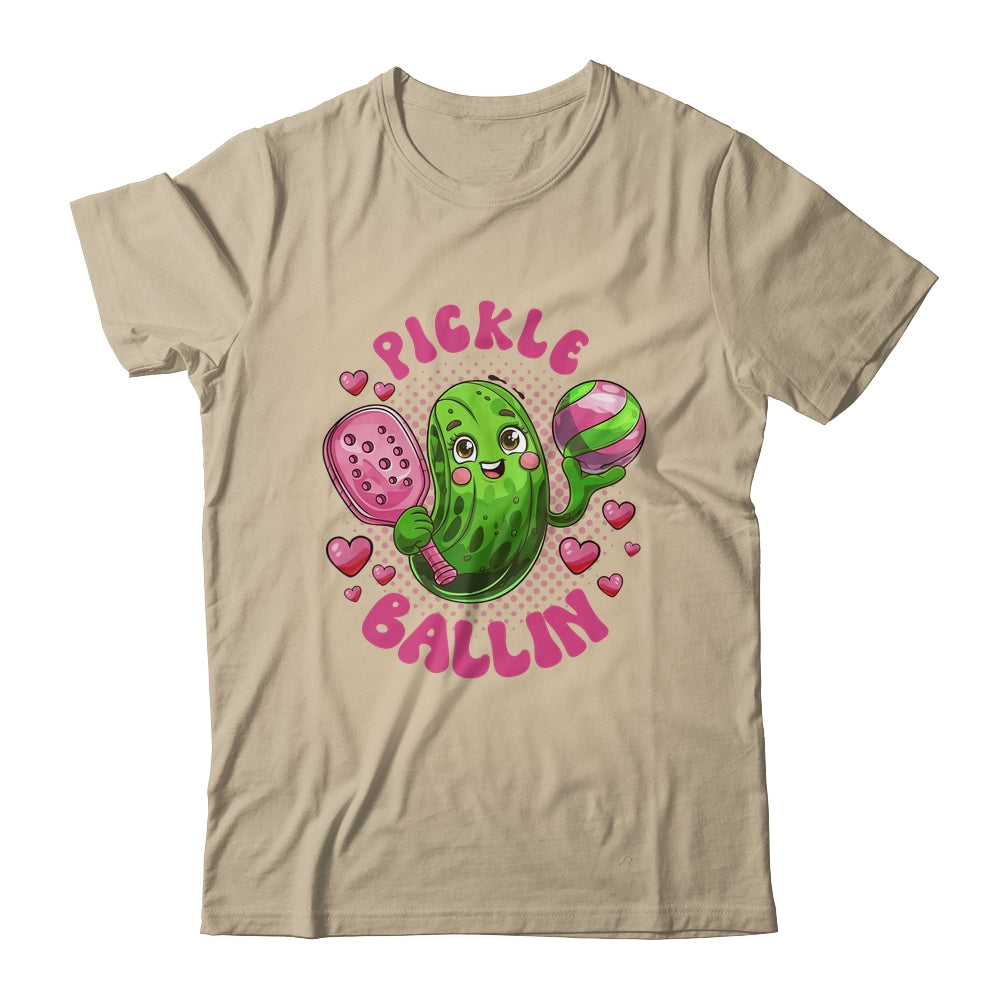 Pickle Ballin Cute Pickleball Women Girls Pickleball Lovers Shirt & Tank Top | teecentury