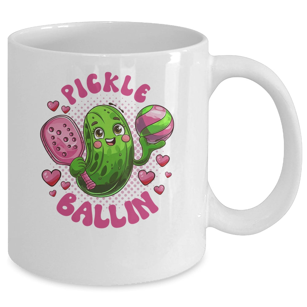 Pickle Ballin Cute Pickleball Women Girls Pickleball Lovers Mug | teecentury