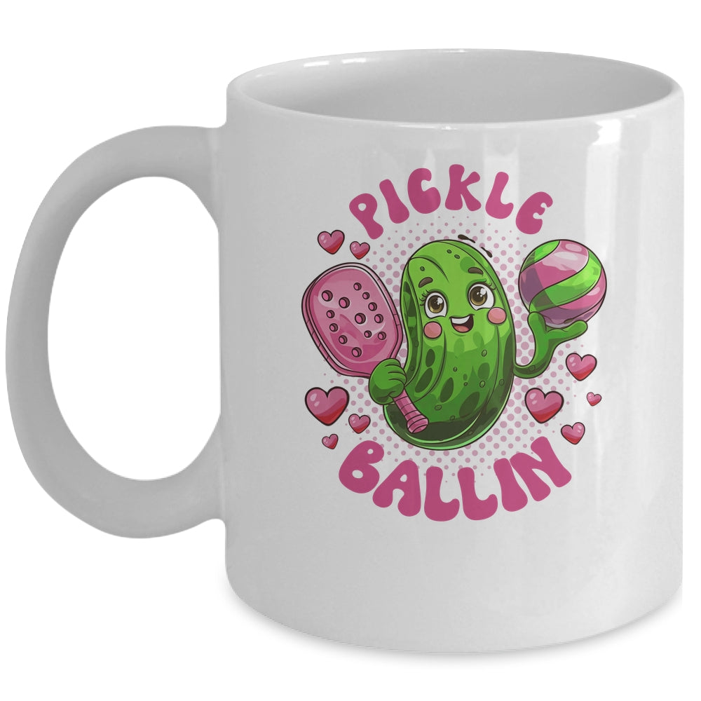Pickle Ballin Cute Pickleball Women Girls Pickleball Lovers Mug | teecentury
