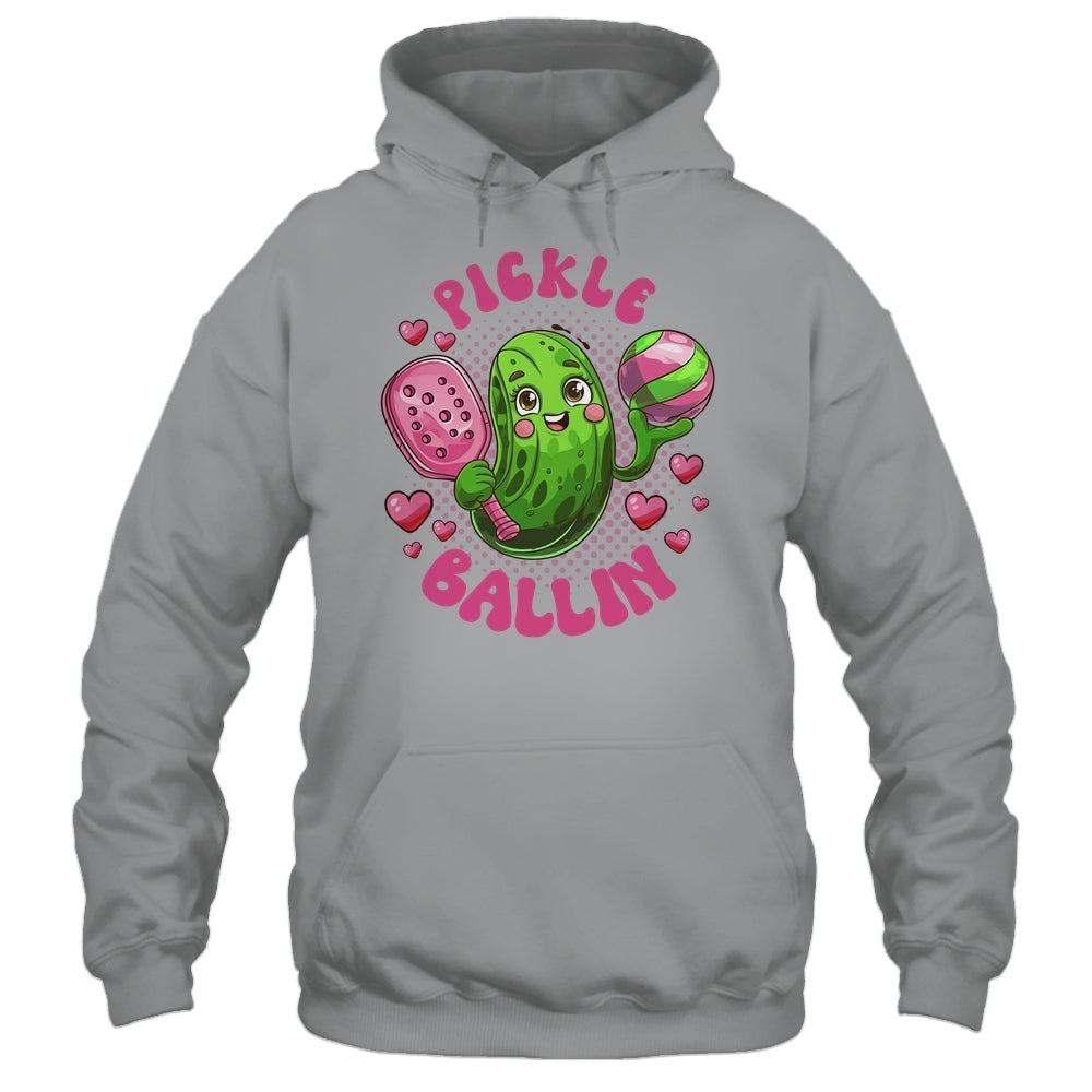 Pickle Ballin Cute Pickleball Women Girls Pickleball Lovers Shirt & Tank Top | teecentury