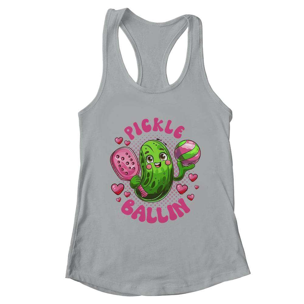 Pickle Ballin Cute Pickleball Women Girls Pickleball Lovers Shirt & Tank Top | teecentury