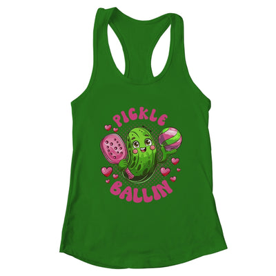Pickle Ballin Cute Pickleball Women Girls Pickleball Lovers Shirt & Tank Top | teecentury