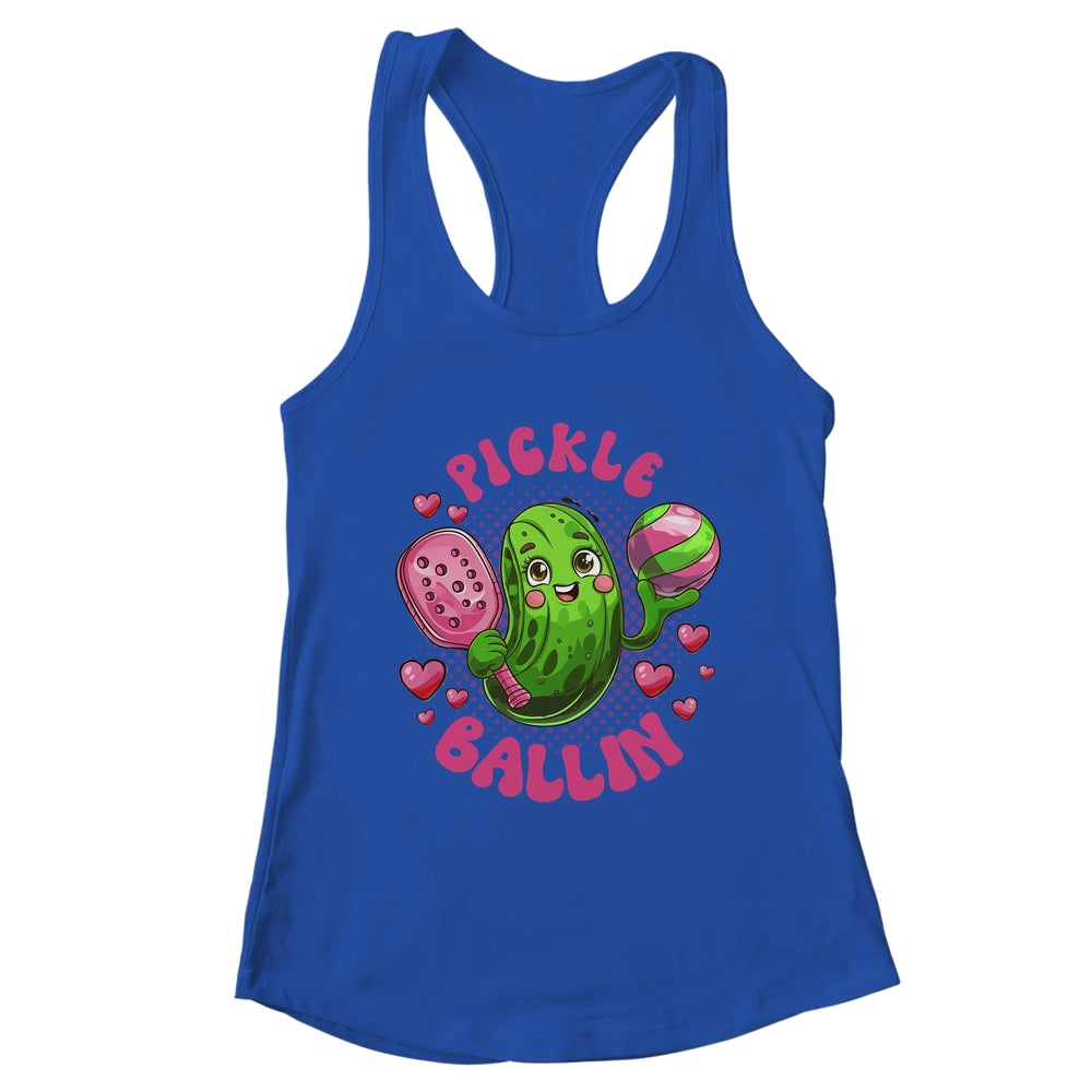 Pickle Ballin Cute Pickleball Women Girls Pickleball Lovers Shirt & Tank Top | teecentury