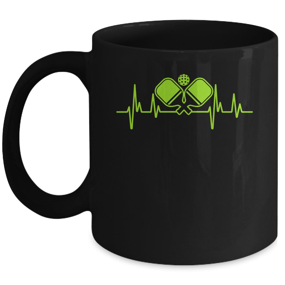 Pickleball Art For Men Women Heartbeat Pickleball Lover Mug | teecentury