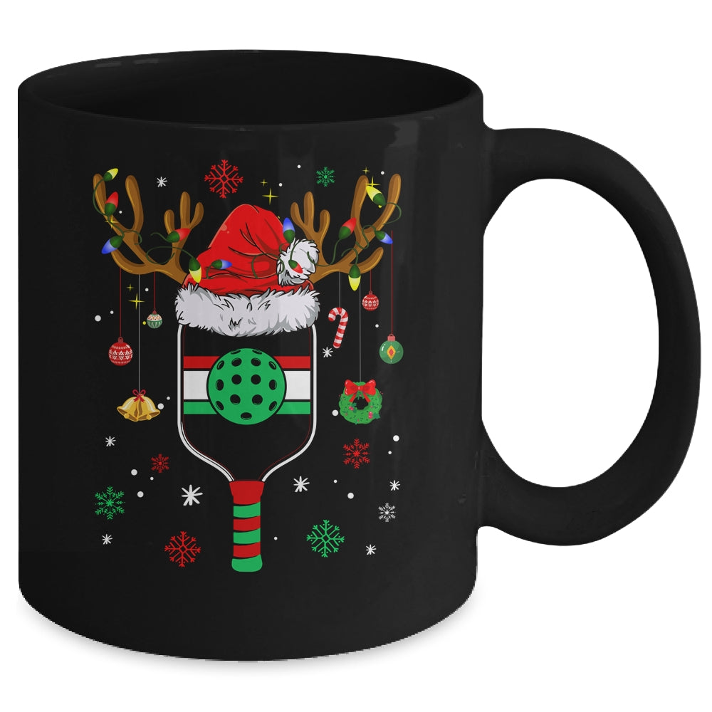 Pickleball Player Christmas Holiday Reindeer Xmas Women Men Mug | teecentury