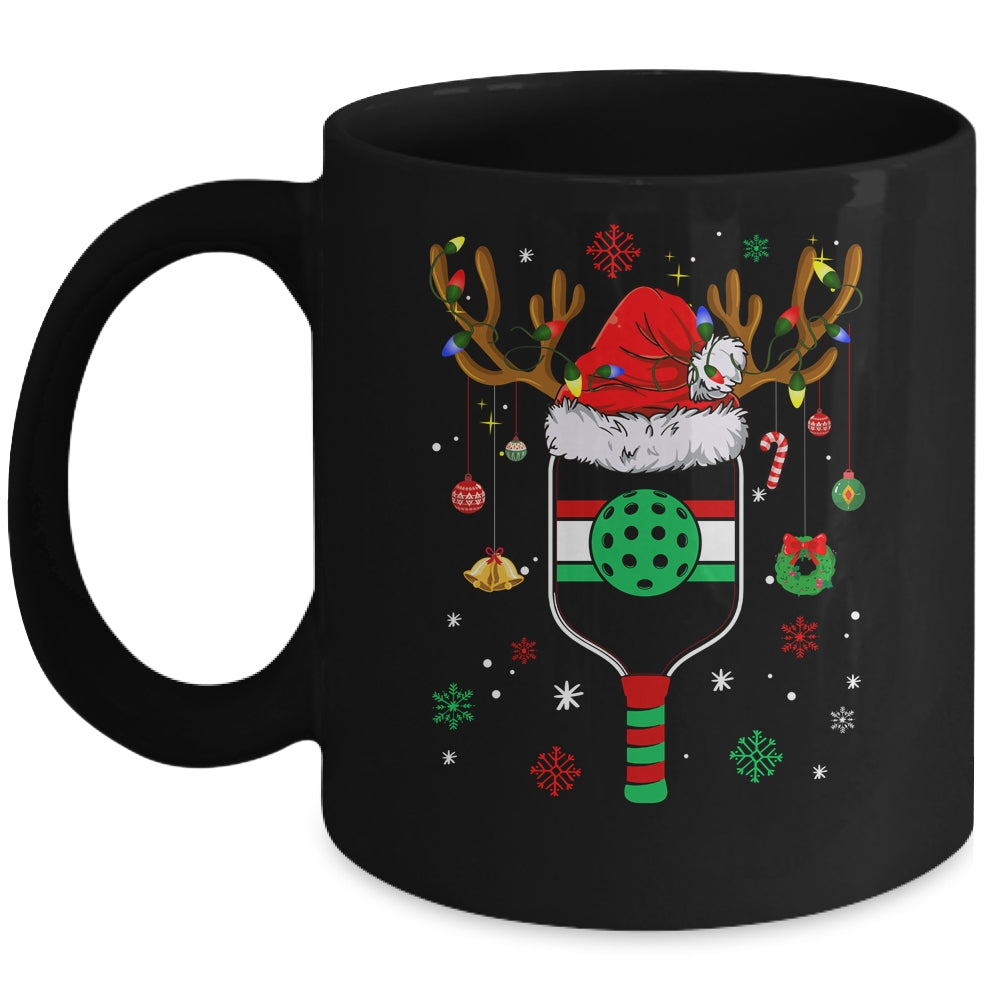 Pickleball Player Christmas Holiday Reindeer Xmas Women Men Mug | teecentury