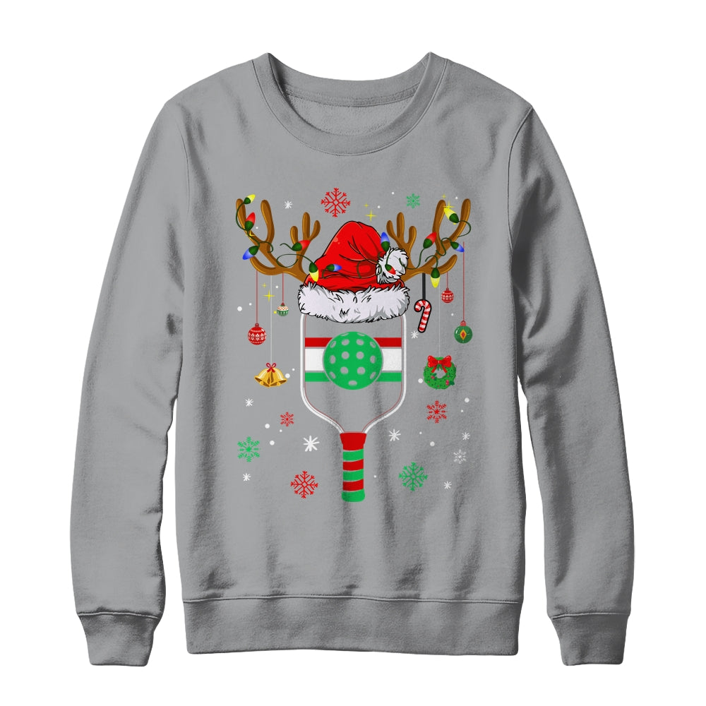 Pickleball Player Christmas Holiday Reindeer Xmas Women Men Shirt & Sweatshirt | teecentury