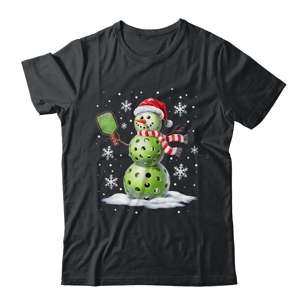 Pickleball Snowman Player Santa Hat Christmas Funny Xmas Shirt & Sweatshirt | teecentury