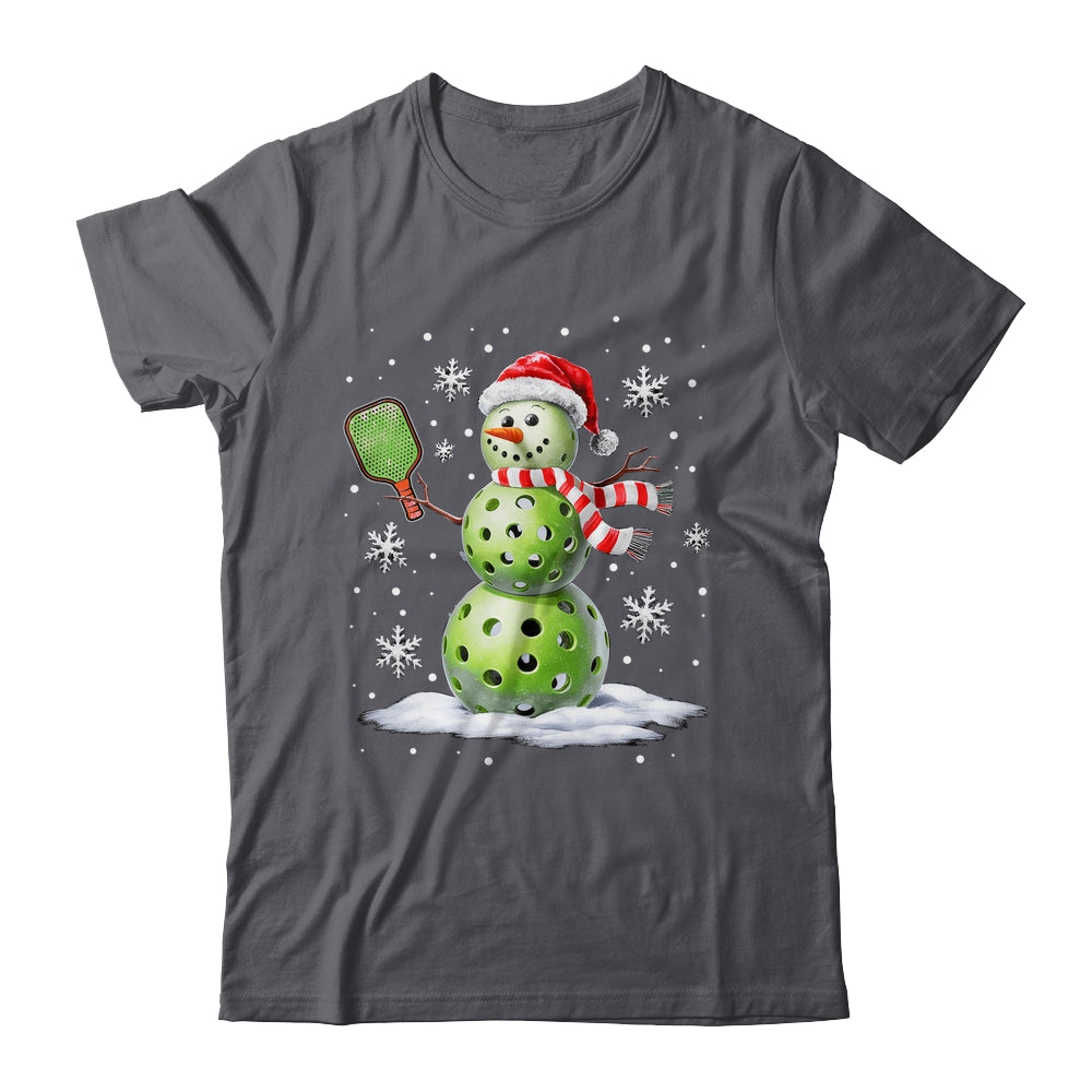 Pickleball Snowman Player Santa Hat Christmas Funny Xmas Shirt & Sweatshirt | teecentury