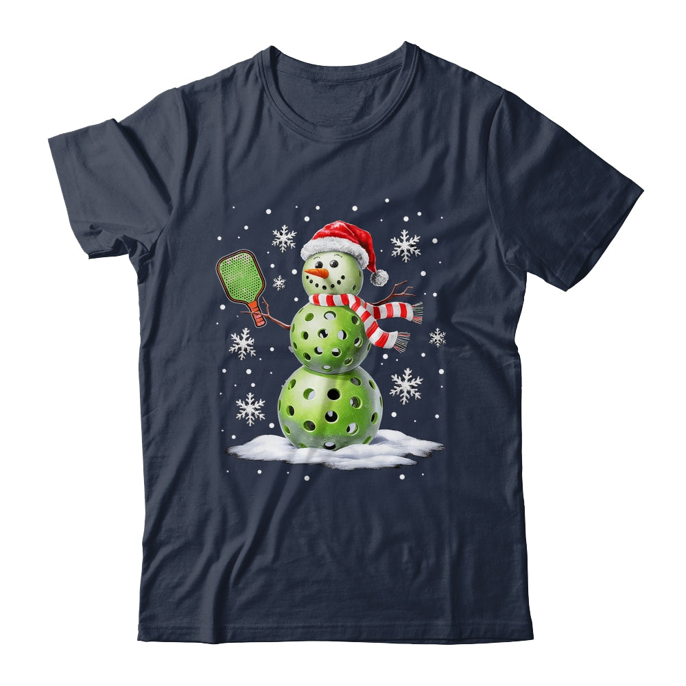 Pickleball Snowman Player Santa Hat Christmas Funny Xmas Shirt & Sweatshirt | teecentury